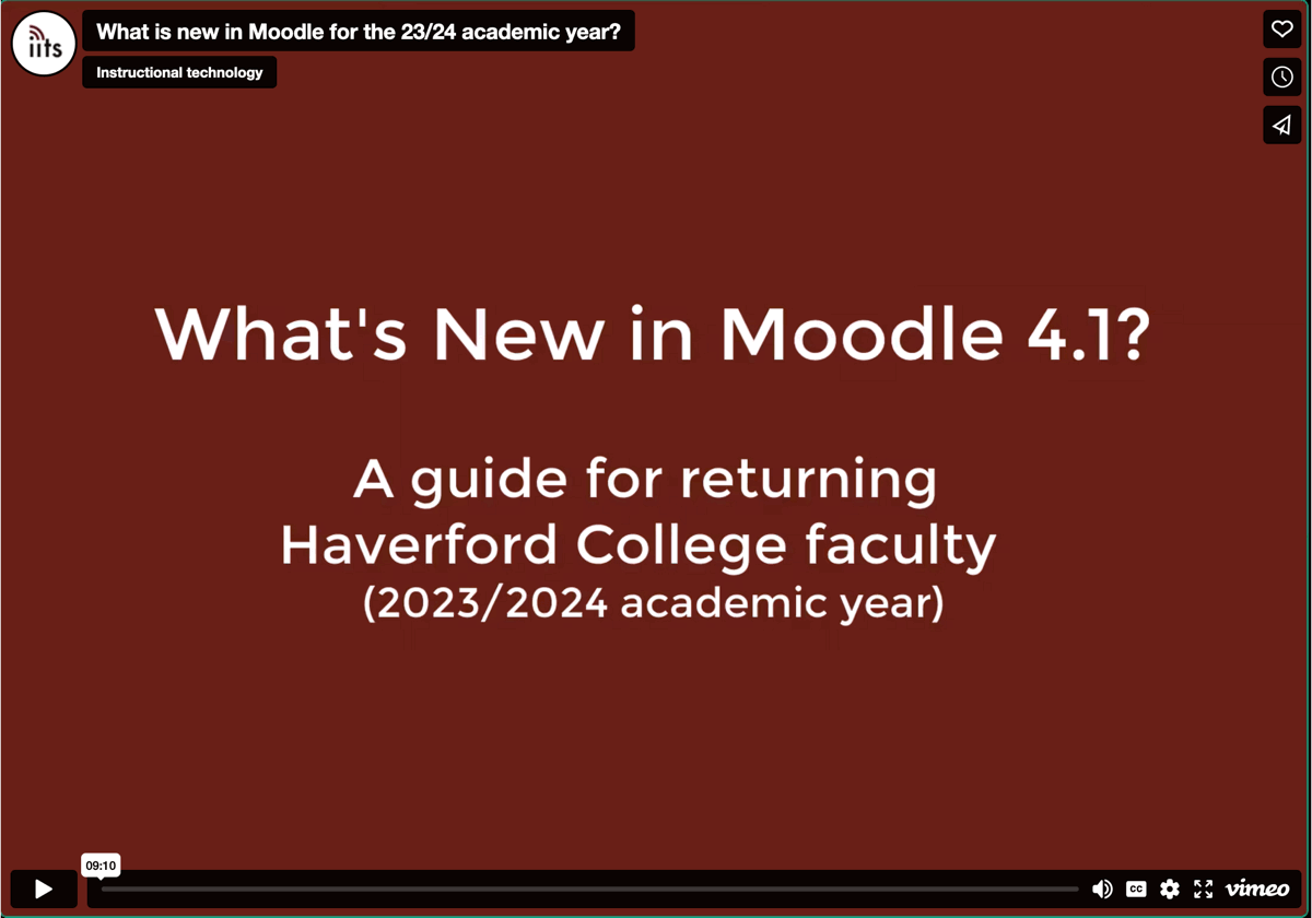 What's new in Moodle 4.1?  A guide for returning Haverford faculty